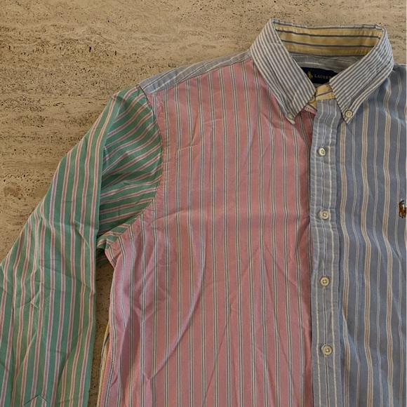 VTG Polo by Ralph Lauren Colorblock Pastel Button Up - Picture 3 of 8